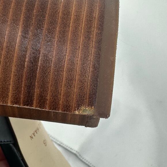 Cole Haan Block Heel Sandals Black White Stripes Size 9B Summer Vacation Resort - Picture 9 of 9